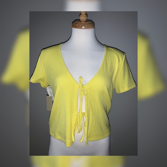 Aritzia Tops - Aritzia Wilfred Free Only Tie-Front Royal Yellow